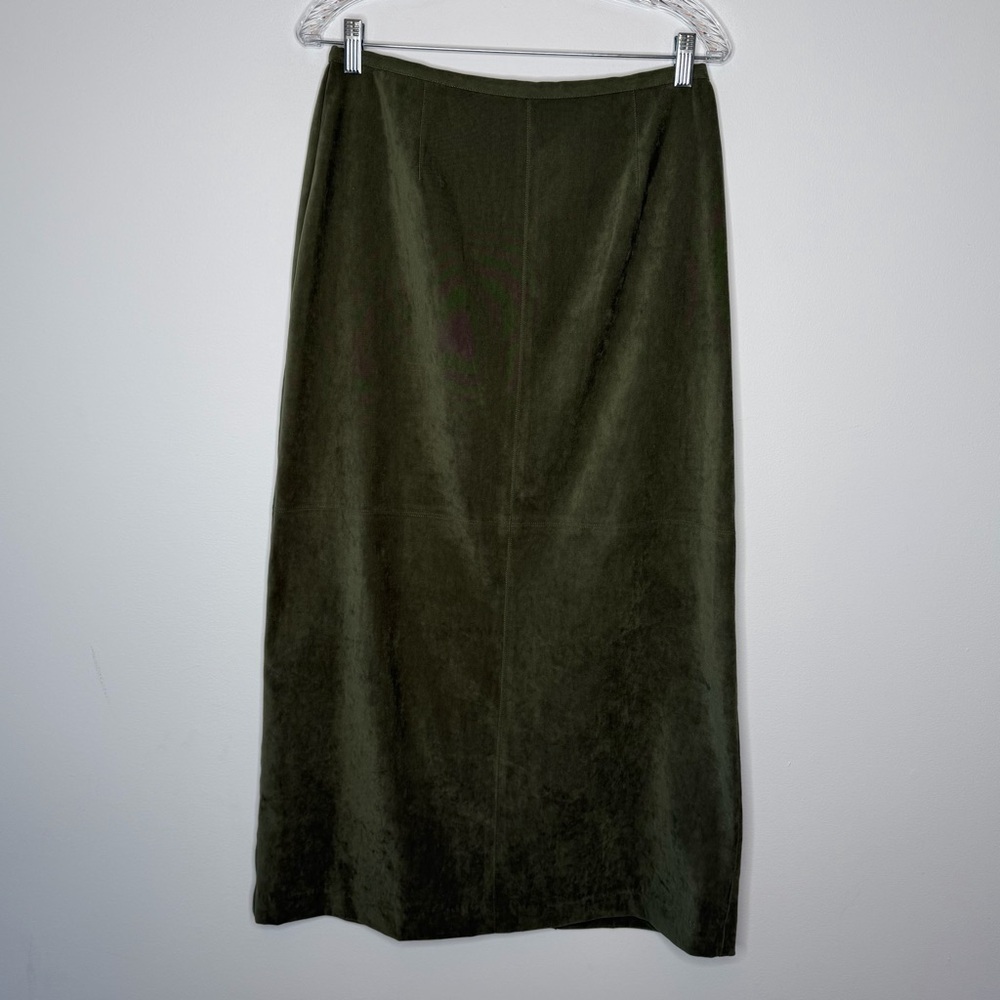 Vintage Norton McNaughton Olive Green Moleskin Maxi Skirt